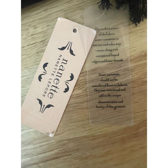 Nanette Lepore Luciana Knit Fringe Hem and Sleeves Dress Black Size M NWT BoHo - Picture 9 of 10